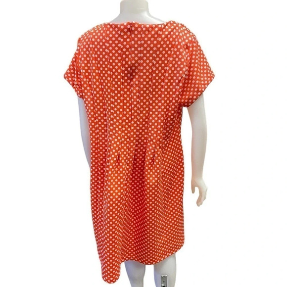 Shelby & Palmer Orange and White Polka Dot Pleated Knee Length Dress Size 2X-3X - Picture 2 of 9